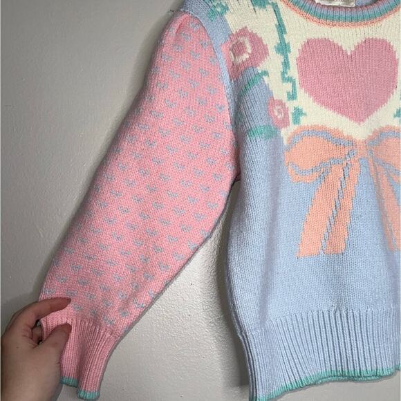 Loveshackfancy Emani Crewneck Sweater Fairy Forest Pink/Blue Size Small - Picture 5 of 8